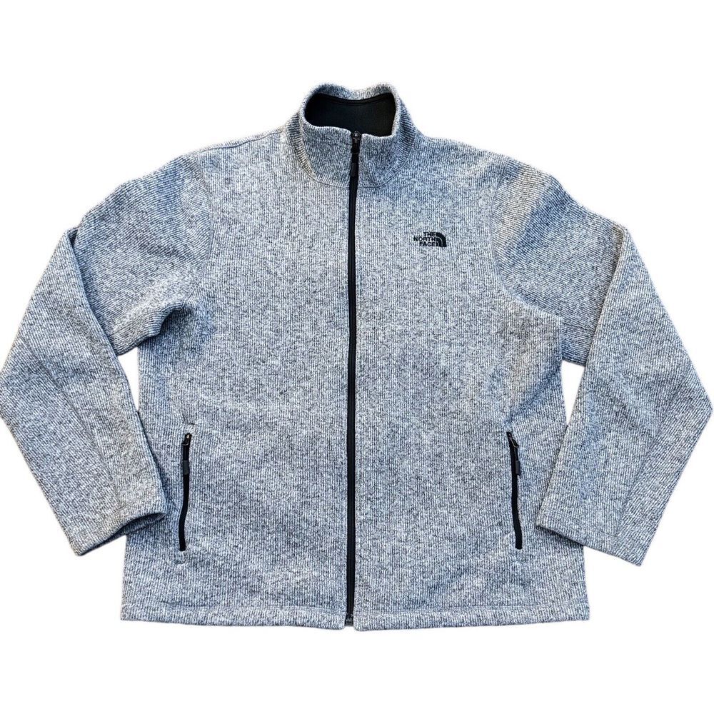 Vintage The North Face Womens Size XL Full Zip Heathered Gray Sweater/Jacket